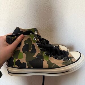 Camouflage High-Top Converse Shoes